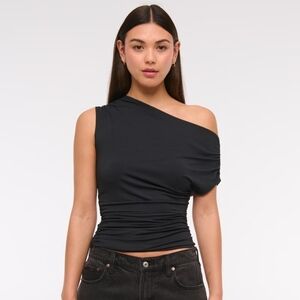 Abercrombie & Fitch Black One-Shoulder Blouse